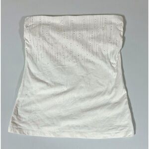 Express White Diamond Shelf-Bra ‘Sexy Basic Tube’ Top Shirt Tee Blouse Size S 🤍✨